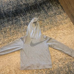 Grey Nike dri-fit hooded light weight shirt